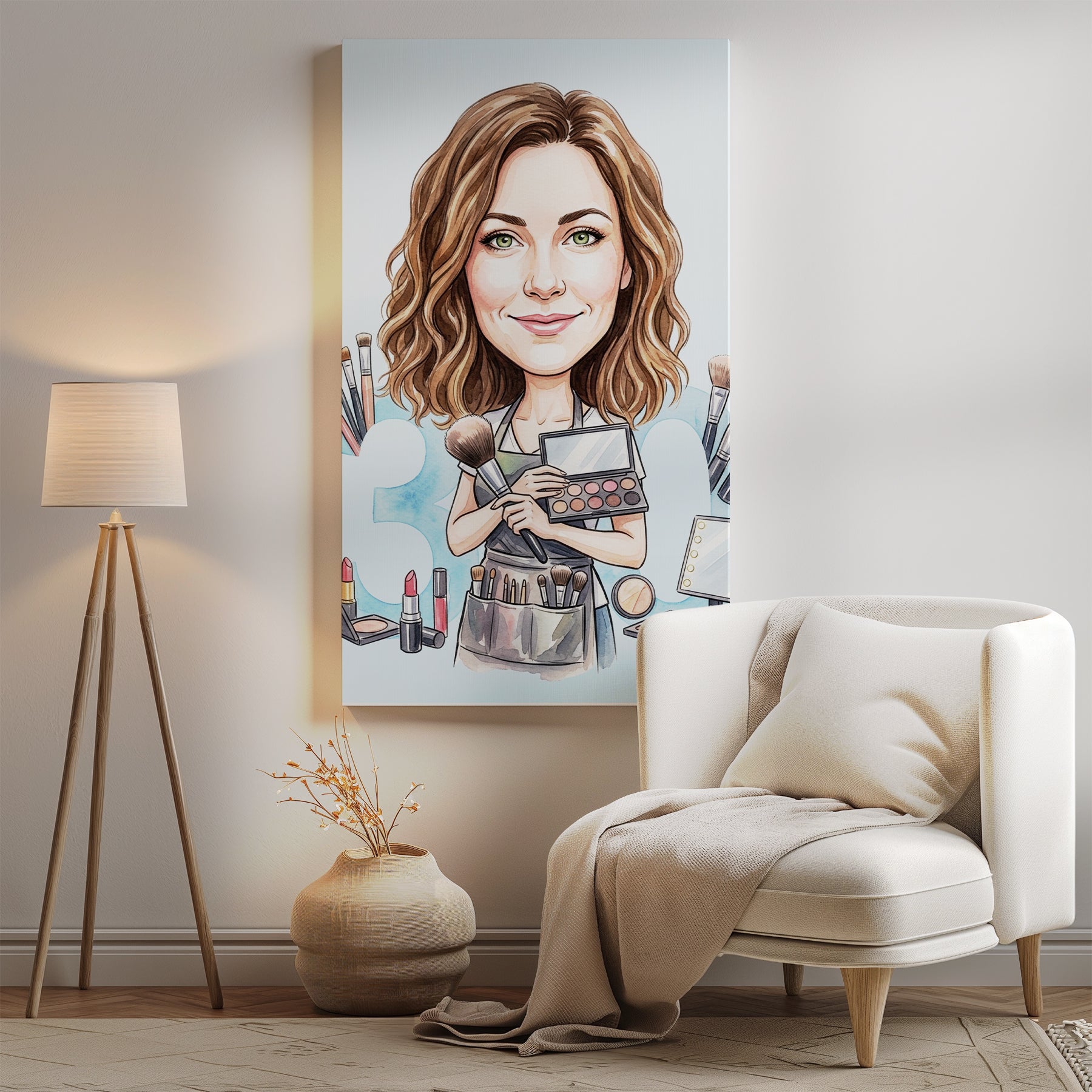 Pomysł na prezent dla wizażystki – personalizowana karykatura ze mockup 2