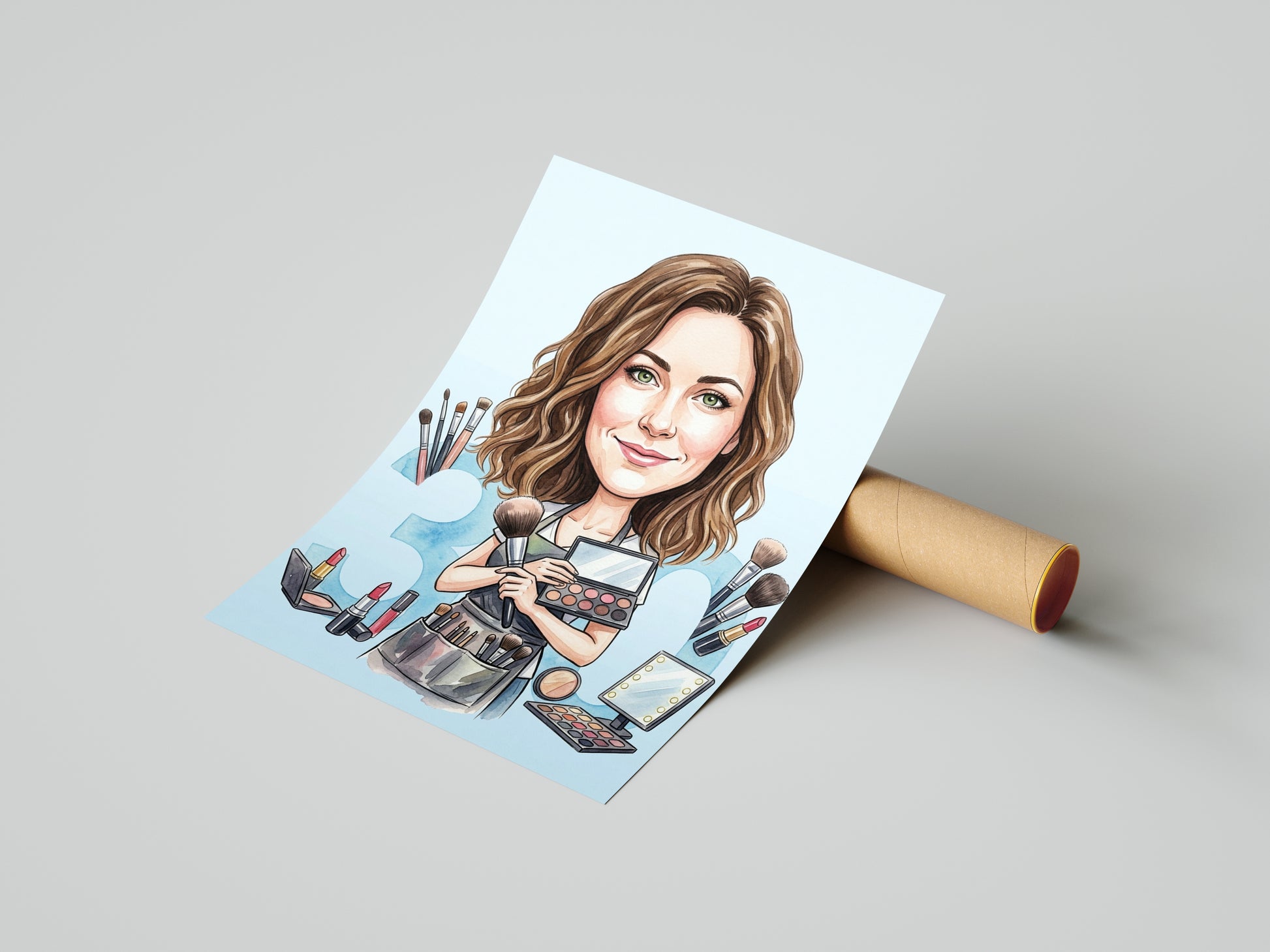 Pomysł na prezent dla wizażystki – personalizowana karykatura ze mockup 5