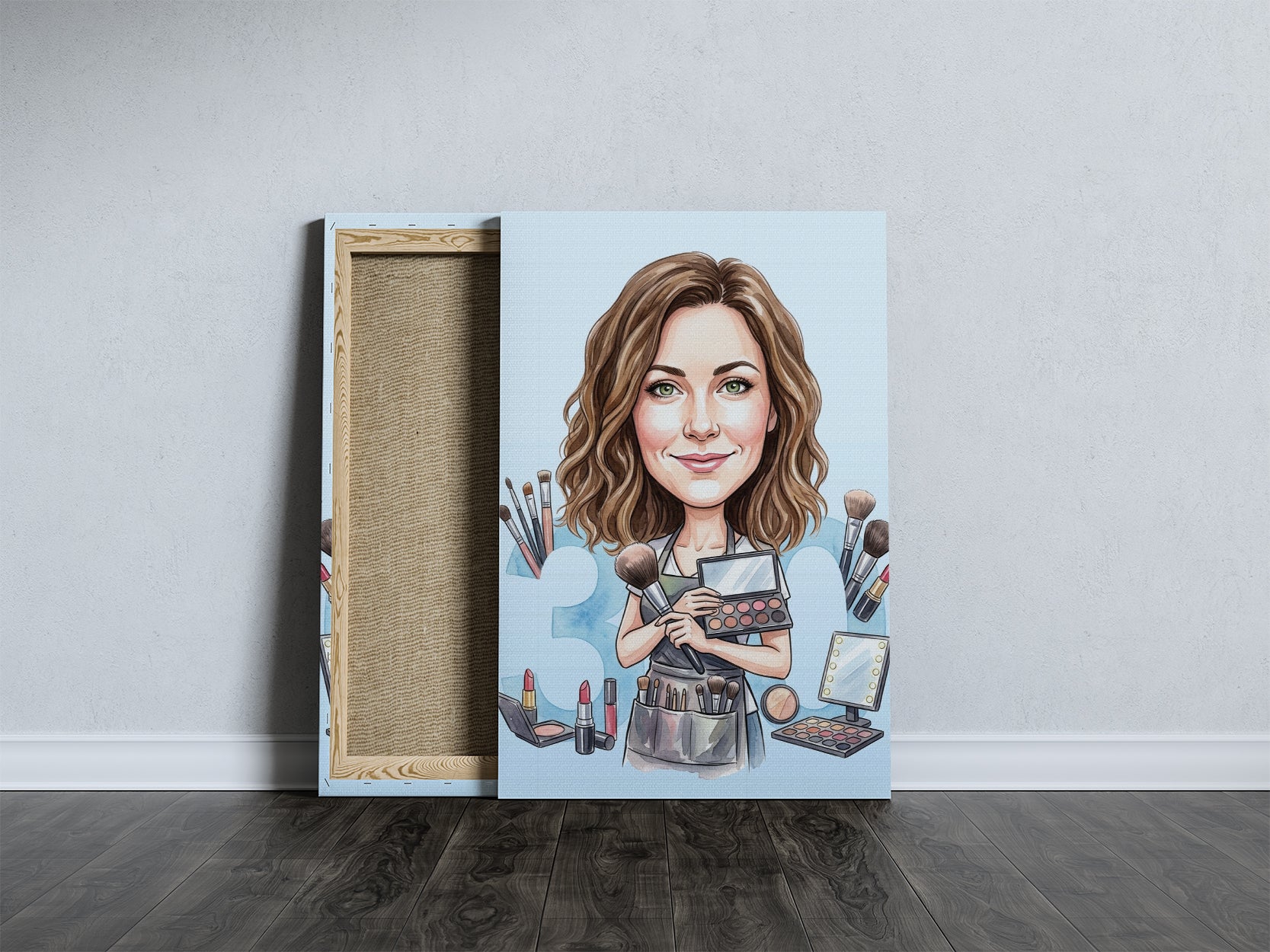 Pomysł na prezent dla wizażystki – personalizowana karykatura ze mockup 4