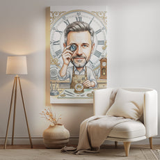 Pomysł na prezent dla zegarmistrza - karykatura personalizowana ze mockup 2