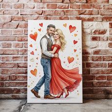 Romantyczny portret pary w objęciach na prezent ślubny lub rocznicowy