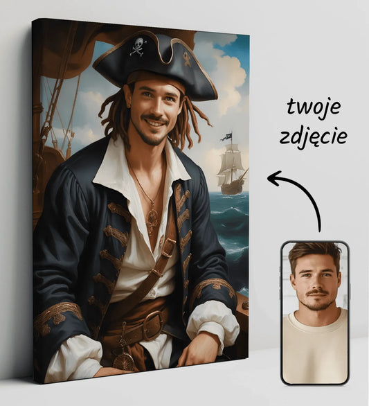 Portret Jack Sparrow na płótnie z Piratami z Karaibów w stylu artystycznym