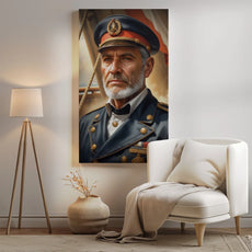 Portret Kapitana Statku przedstawiający oficera marynarki w mundurze