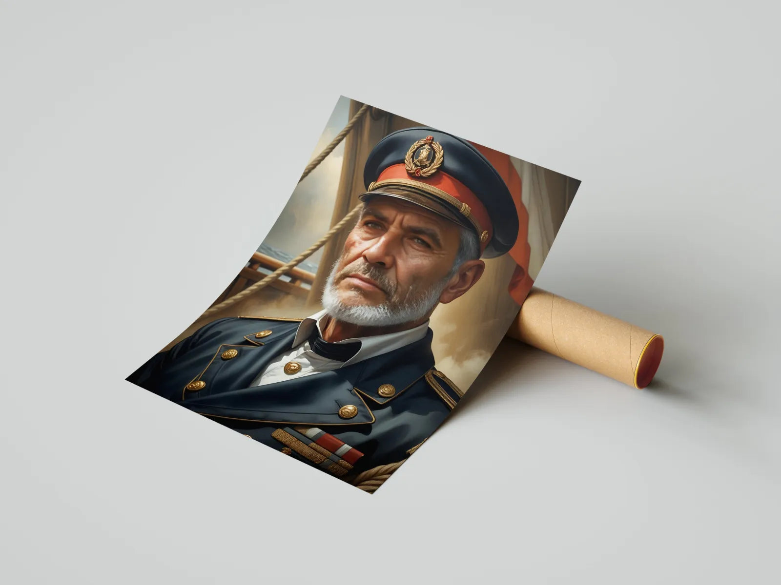 Portret Kapitana Statku przedstawiający oficer marynarki w mundurze