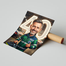 Personalizowany portret karykaturalny ratownika medycznego na 40 mockup 4
