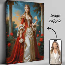 Personalizowany portret na płótnie w królewskim stylu dla wyjątkowych kobiet