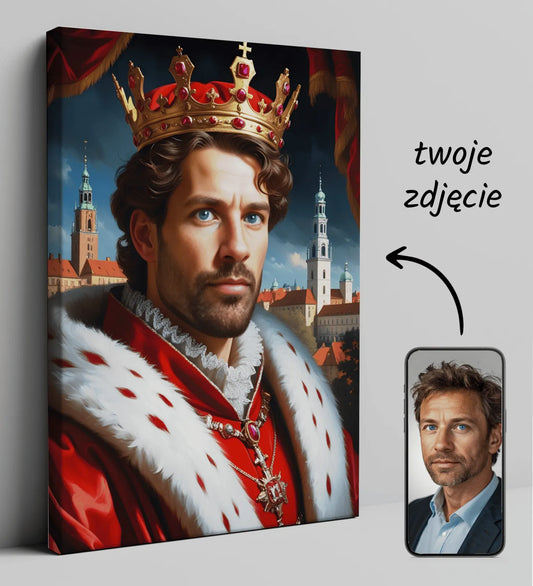 Royalny portret na płótnie w produkcie Portret Króla Polski