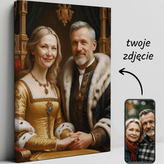 Portret Królewski Król i Królowa na płótnie w eleganckim stylu royal