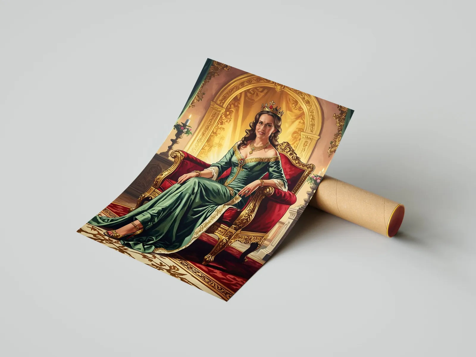 Zwirowany portret królowej na urodziny w stylu królewskim