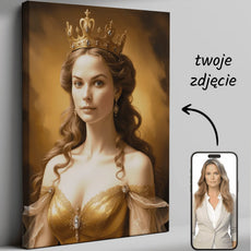 Personalizowany portret na płótnie Portret Księżniczka dla unikalnej dekoracji