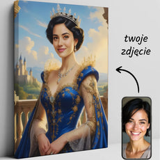 Personalizowany portret królewski na płótnie Portret Księżniczki na zamówienie