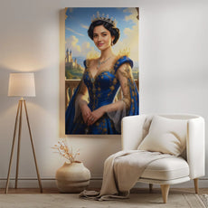 Portret Księżniczki na zamówienie - Portret królowej w niebieskiej sukni
