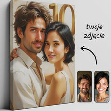 Personalizowany portret pary na canvas z okazji rocznicy ślubu