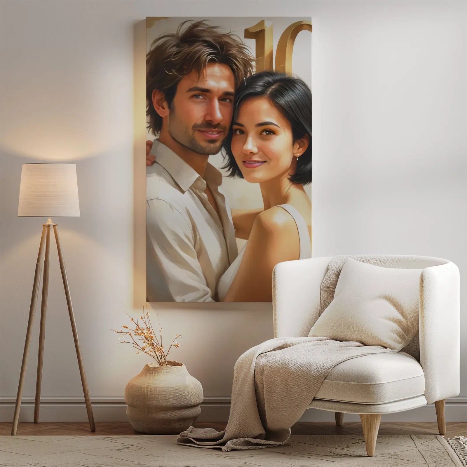 Romantyczny portret pary z okazji rocznicy ślubu w eleganckim stylu
