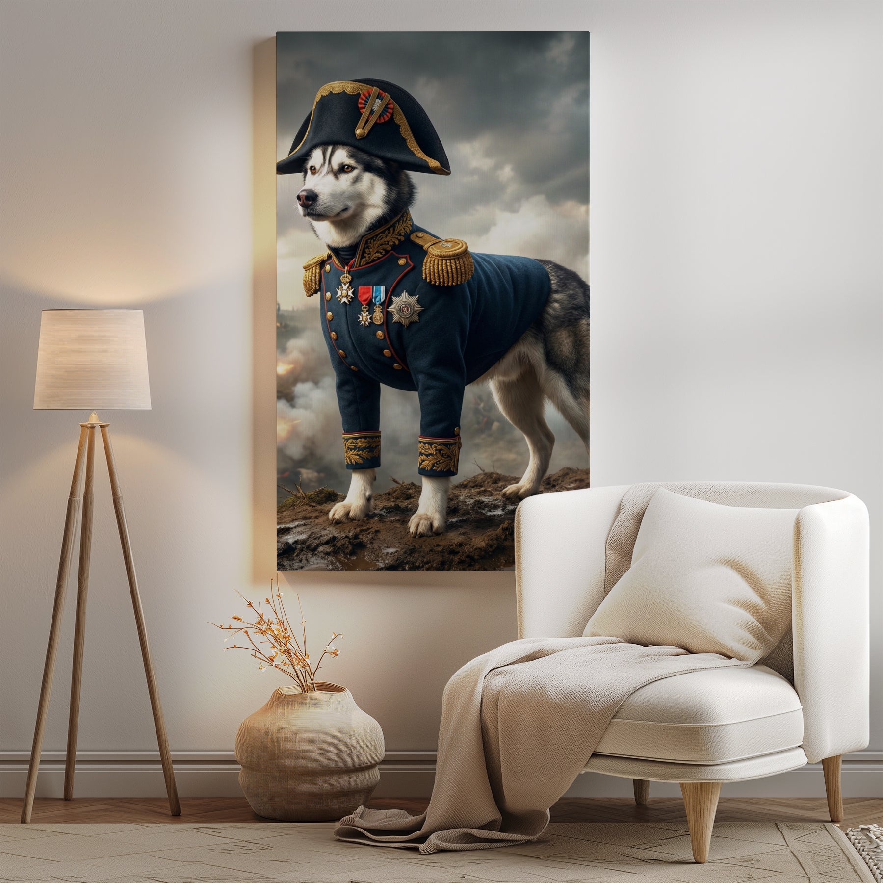 Portret psa jako napoleoński generał mockup 0