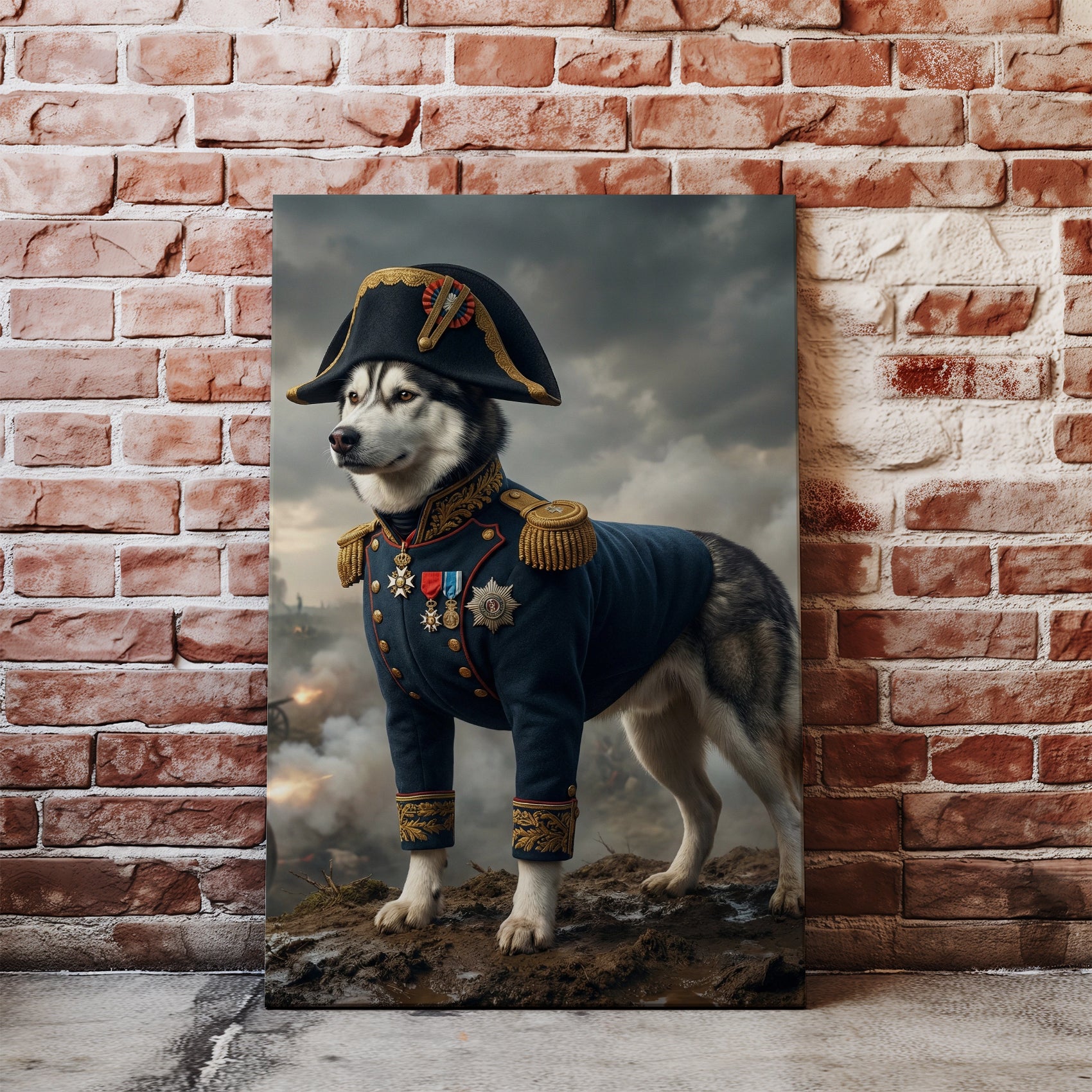 Portret psa jako napoleoński generał mockup 2