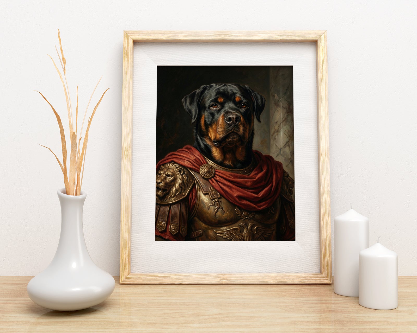 Portret psa jako rzymski generał mockup 1