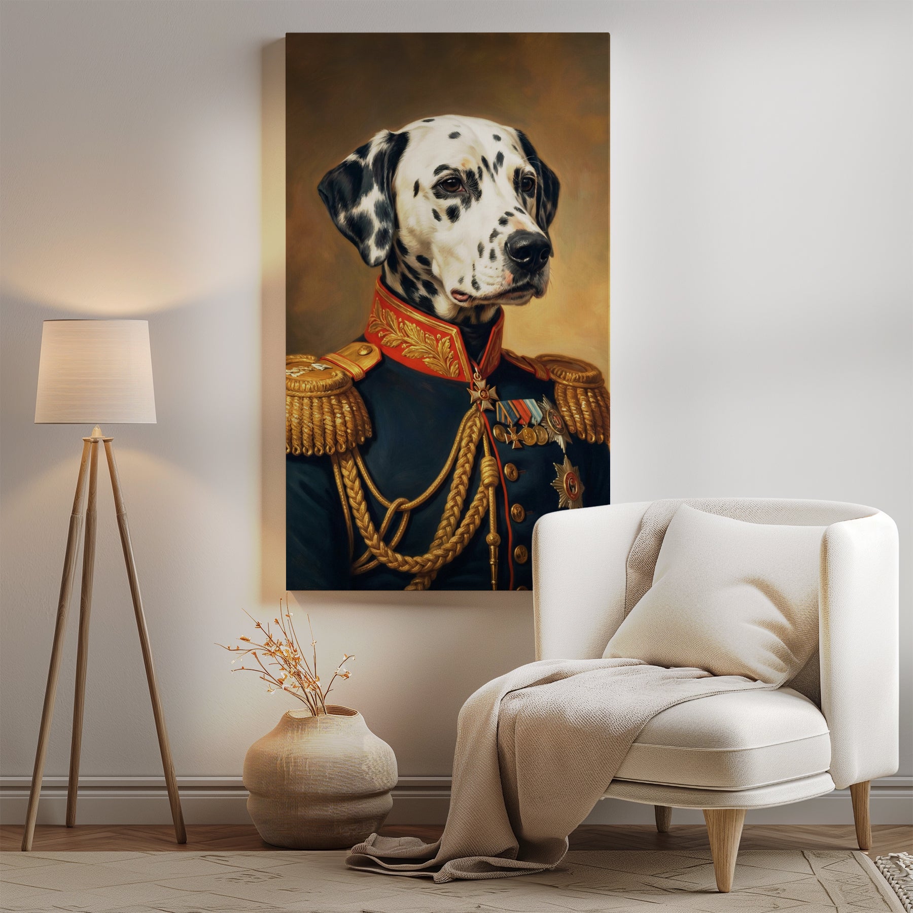 Personalizowany portret psa jako generał mockup 0
