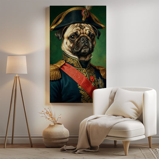Portret psa jako generał w historycznym mundurze mockup 0