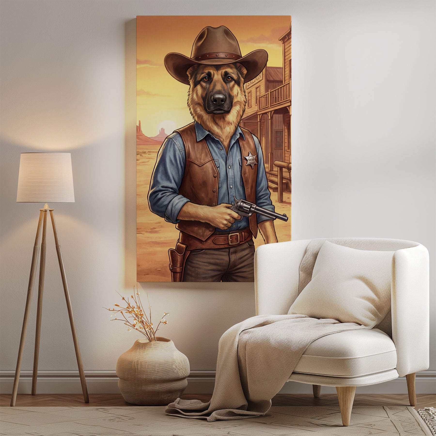 Portret pupila jako szeryf z Dzikiego Zachodu mockup 0
