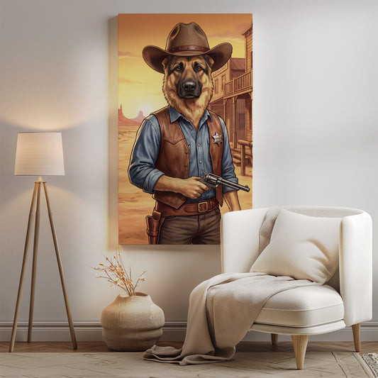 Portret pupila jako szeryf z Dzikiego Zachodu mockup 0