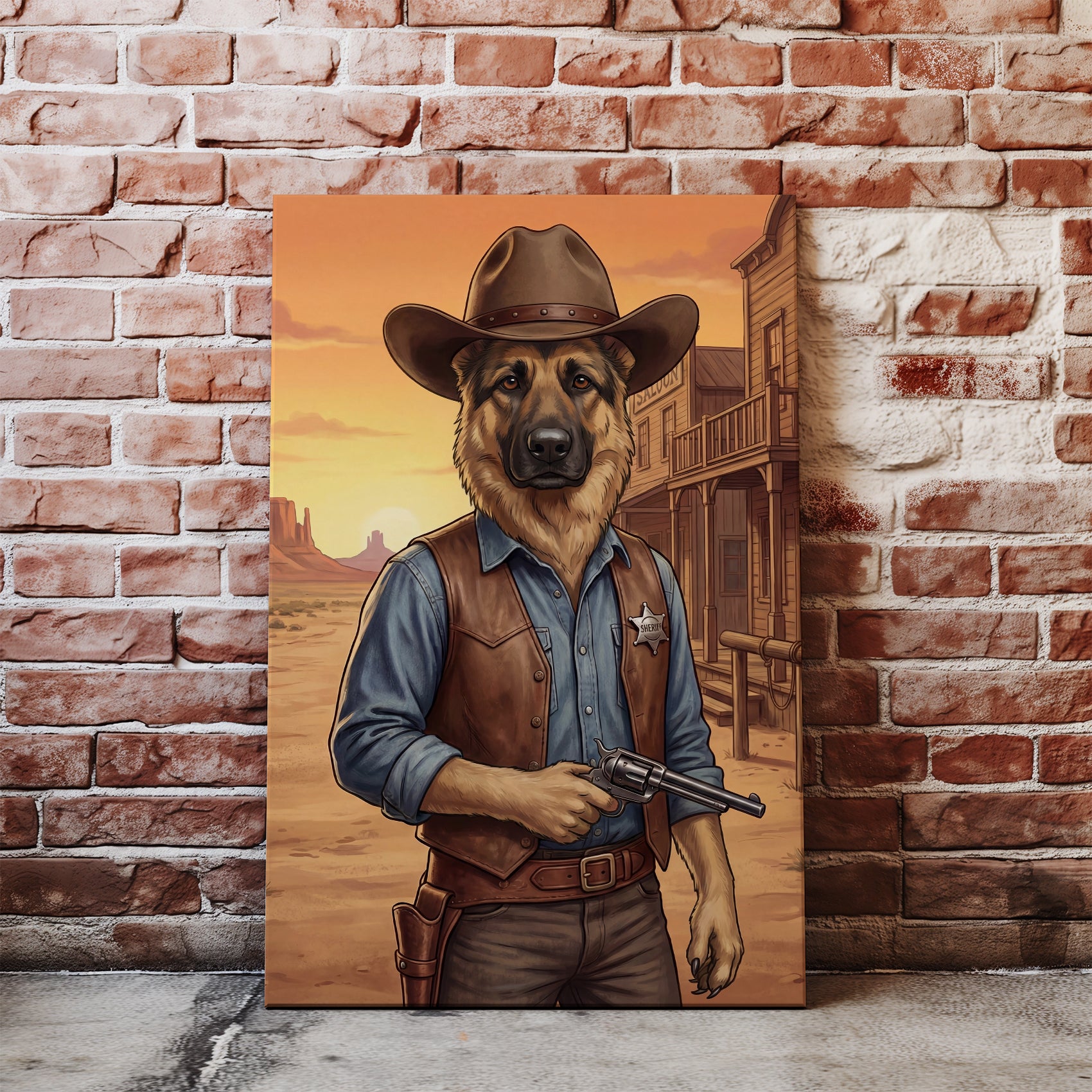 Portret pupila jako szeryf z Dzikiego Zachodu mockup 2