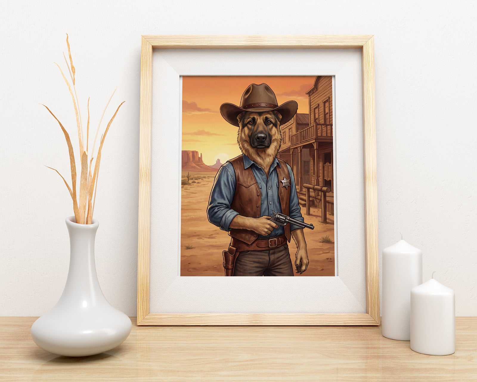 Portret pupila jako szeryf z Dzikiego Zachodu mockup 1