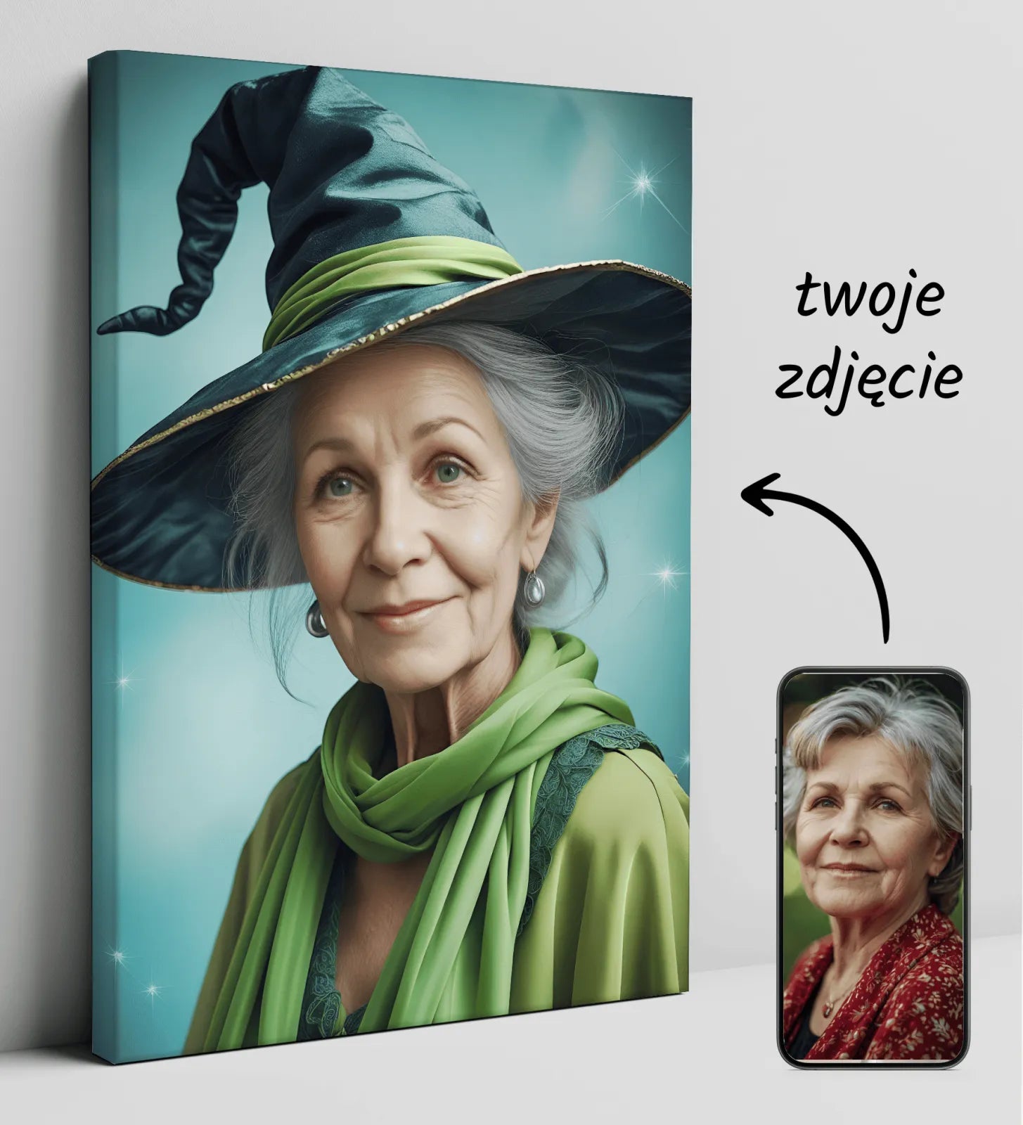 Personalizowany portret czarownicy na płótnie Portret Teściowej