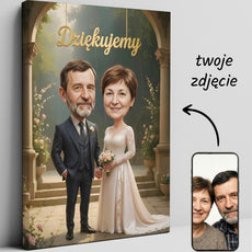 Karykatura dla rodziców na ślub – eleganckie podziękowanie