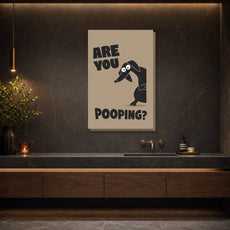 Śmieszny plakat do łazienki Are You Pooping? mockup 2