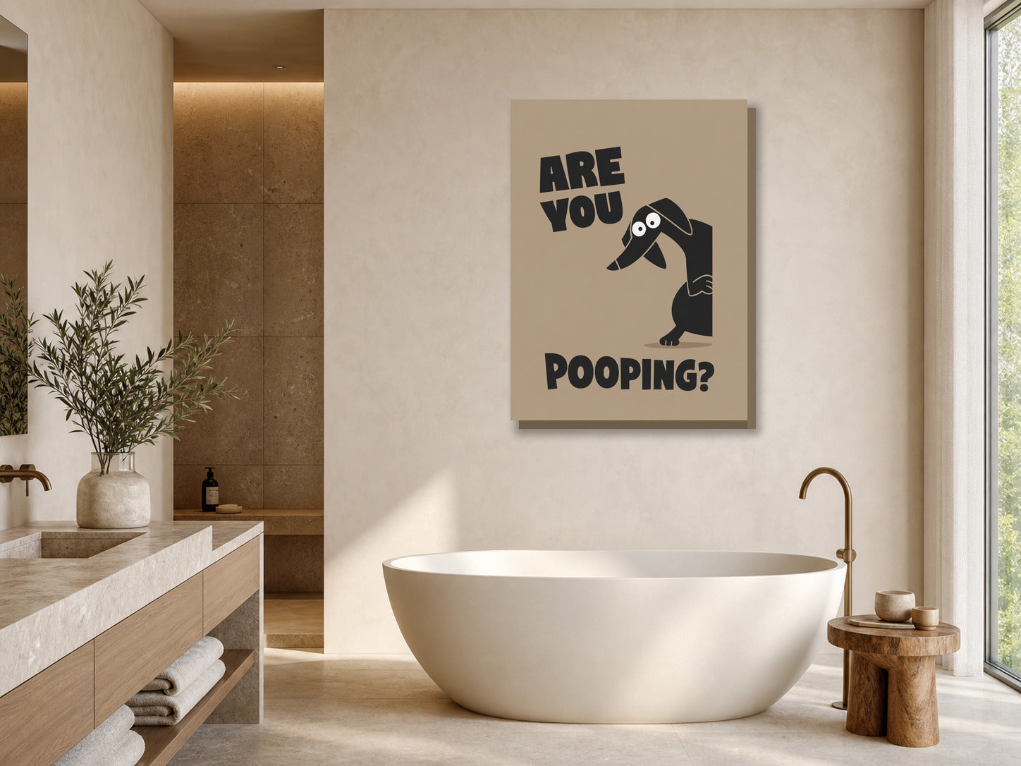 Śmieszny plakat do łazienki Are You Pooping? mockup 1