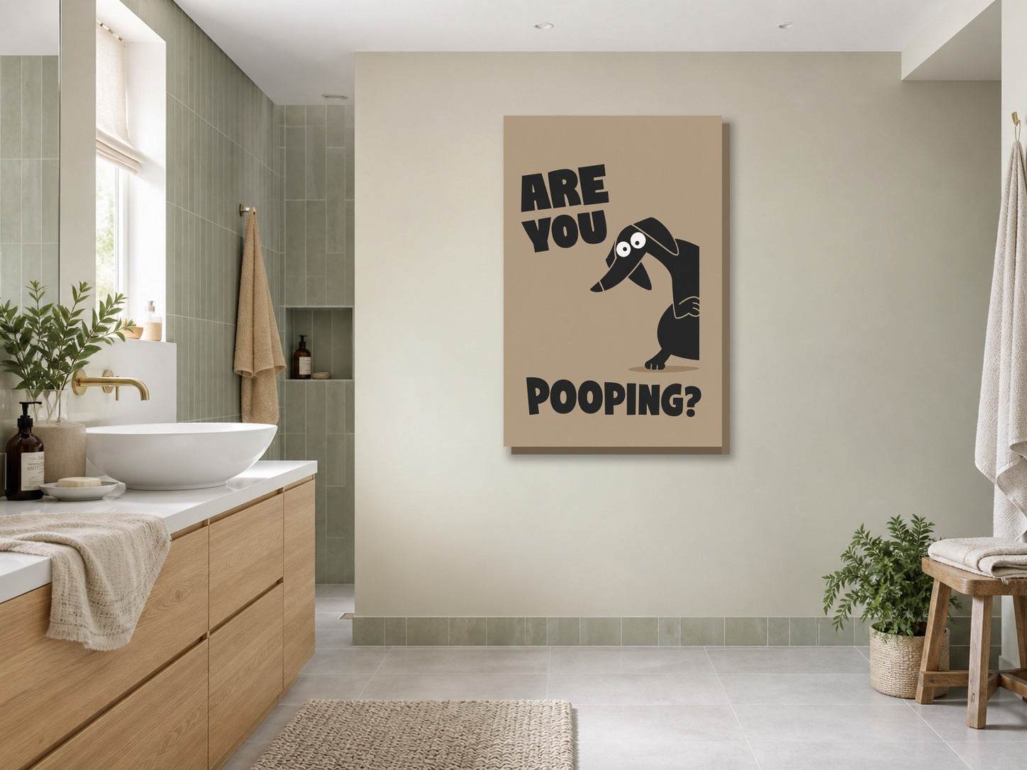 Śmieszny plakat do łazienki Are You Pooping? mockup 3