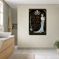 Śmieszny plakat do łazienki Please Don’t Do Cocaine mockup 4