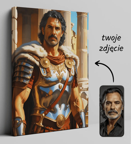 Personalizowany portret wojownika rzymskiego na płótnie Rzymski Legionista