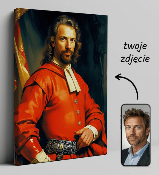 Personalizowany portret w stylu renesansu Sarmacki portret polskiego szlachcica