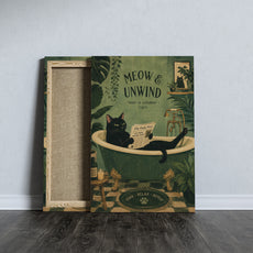 Śmieszny obraz do łazienki z kotem w wannie Meow & Unwind mockup 7