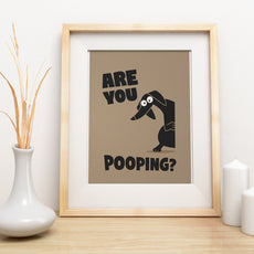 Śmieszny plakat do łazienki Are You Pooping? mockup 4