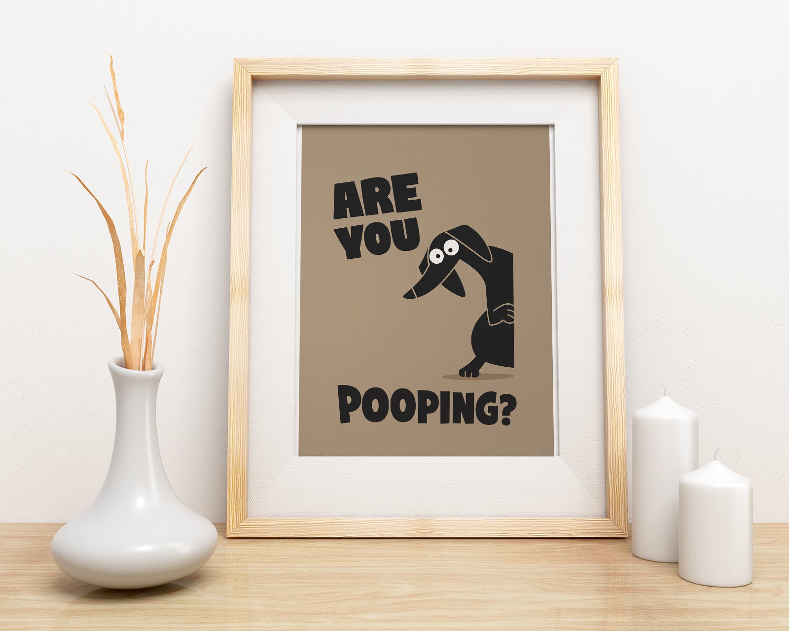 Śmieszny plakat do łazienki Are You Pooping? mockup 4