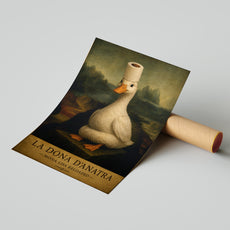 Śmieszny plakat do łazienki Kaczka Mona Lisa Reloaded mockup 6