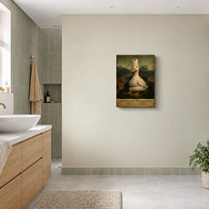 Śmieszny plakat do łazienki Kaczka Mona Lisa Reloaded mockup 2