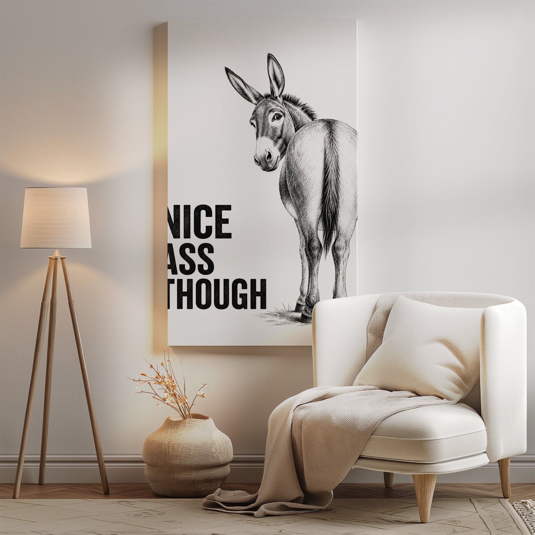 Śmieszny plakat do łazienki Nice Ass Though mockup 4