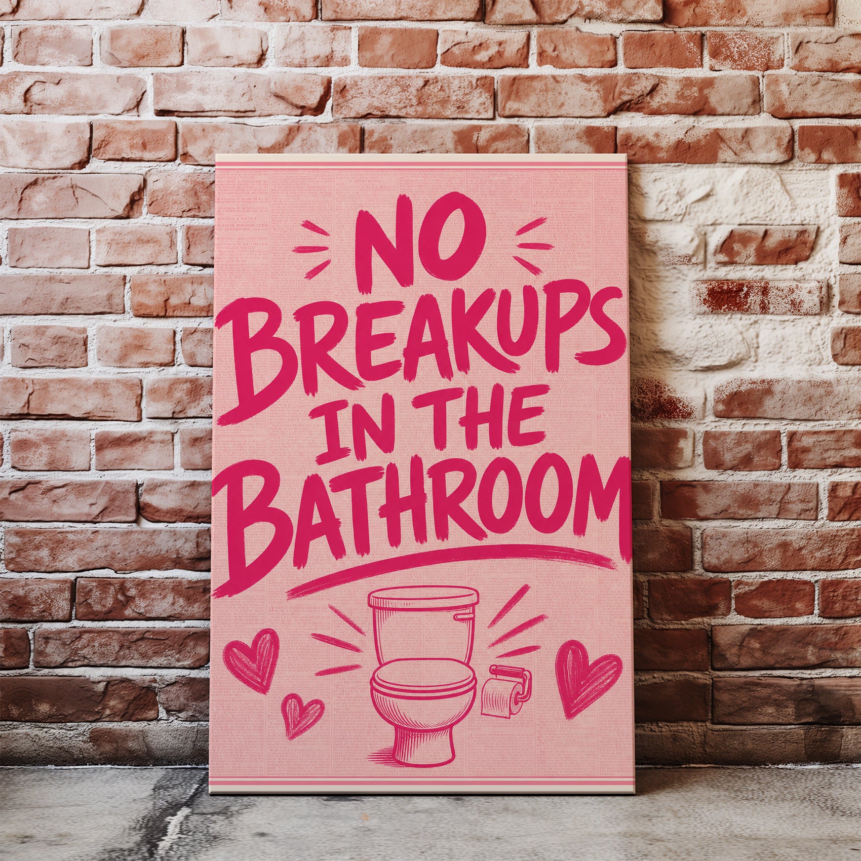 Śmieszny plakat do łazienki No Breakups in the Bathroom glowne