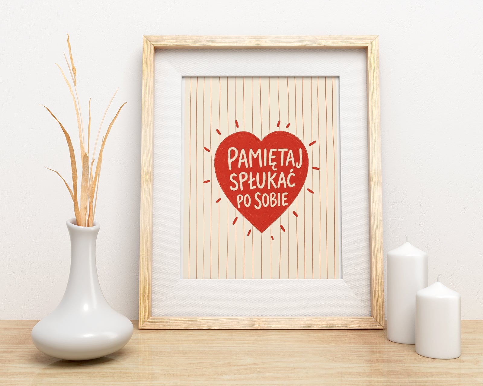 Śmieszny plakat do łazienki – Pamiętaj spłukać po sobie mockup 4