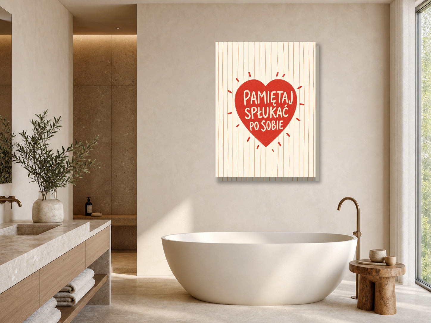 Śmieszny plakat do łazienki – Pamiętaj spłukać po sobie mockup 1