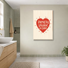 Śmieszny plakat do łazienki – Pamiętaj spłukać po sobie mockup 3