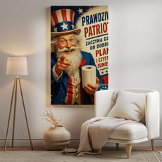 Śmieszny plakat do łazienki – Prawdziwy Patriota mockup 4