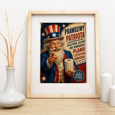 Śmieszny plakat do łazienki – Prawdziwy Patriota mockup 5
