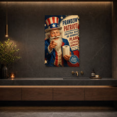 Śmieszny plakat do łazienki – Prawdziwy Patriota mockup 2