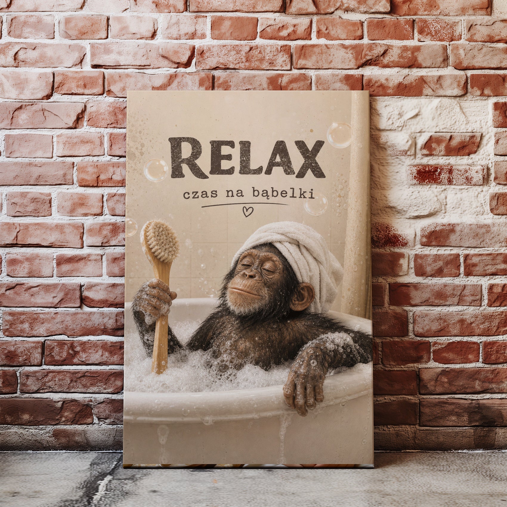Śmieszny plakat do łazienki Relax czas na bąbelki glowne