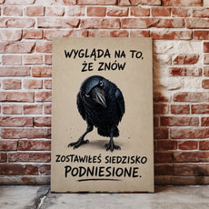 Śmieszny plakat do łazienki z krukiem | WC humor glowne